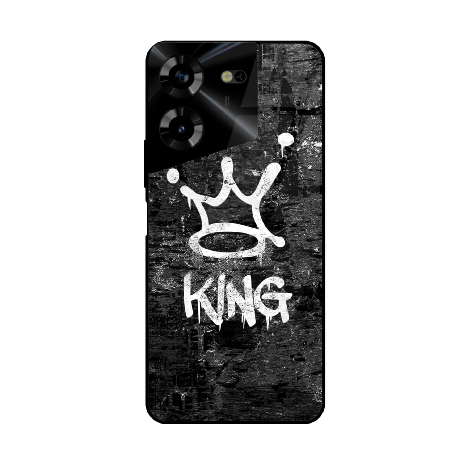 Tecno Pova 5 Pro - king 2.0 Series - Premium Printed Glass soft Bumper shock Proof Case