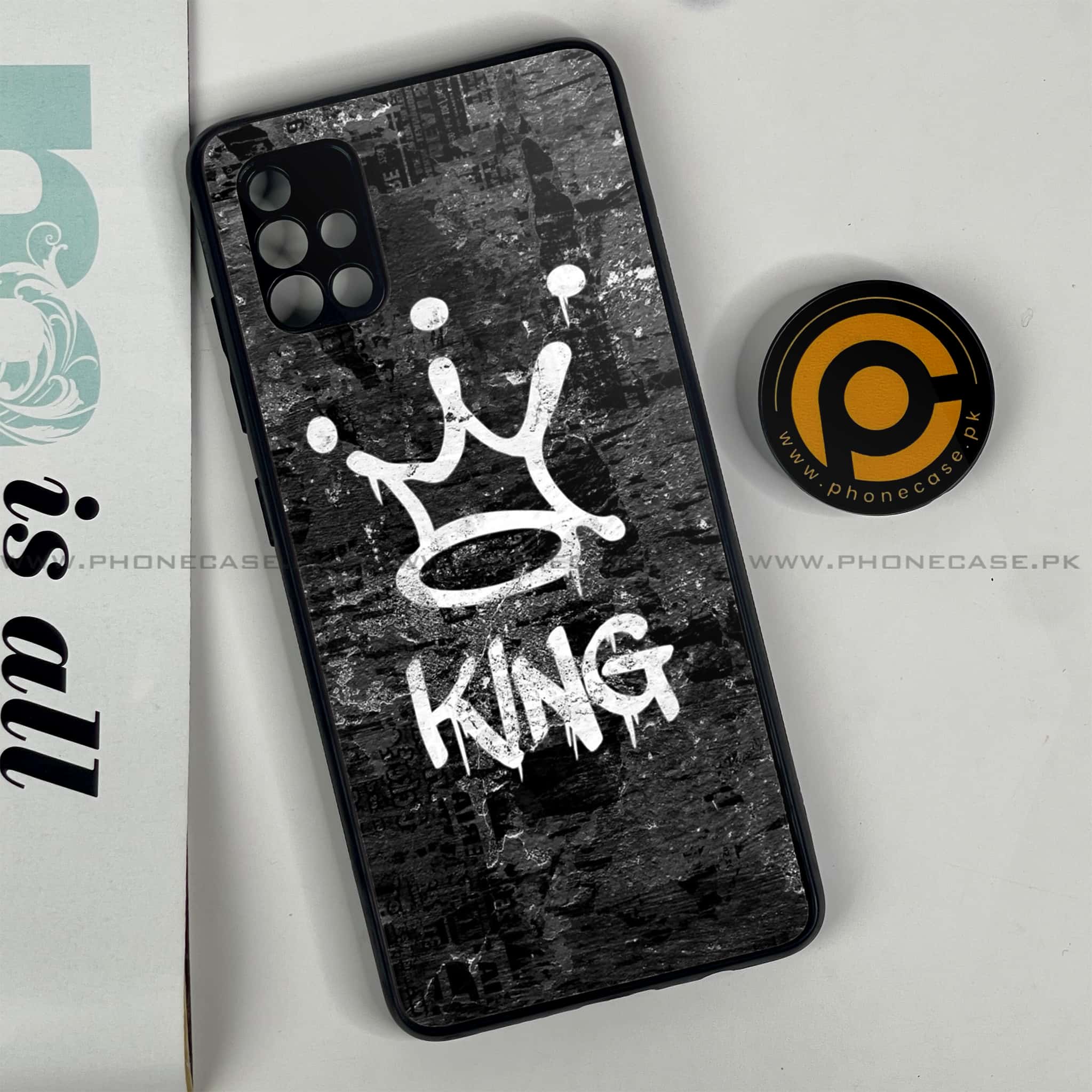 Samsung Galaxy A51 - King Series V 2.0  Series - Premium Printed Glass soft Bumper shock Proof Case