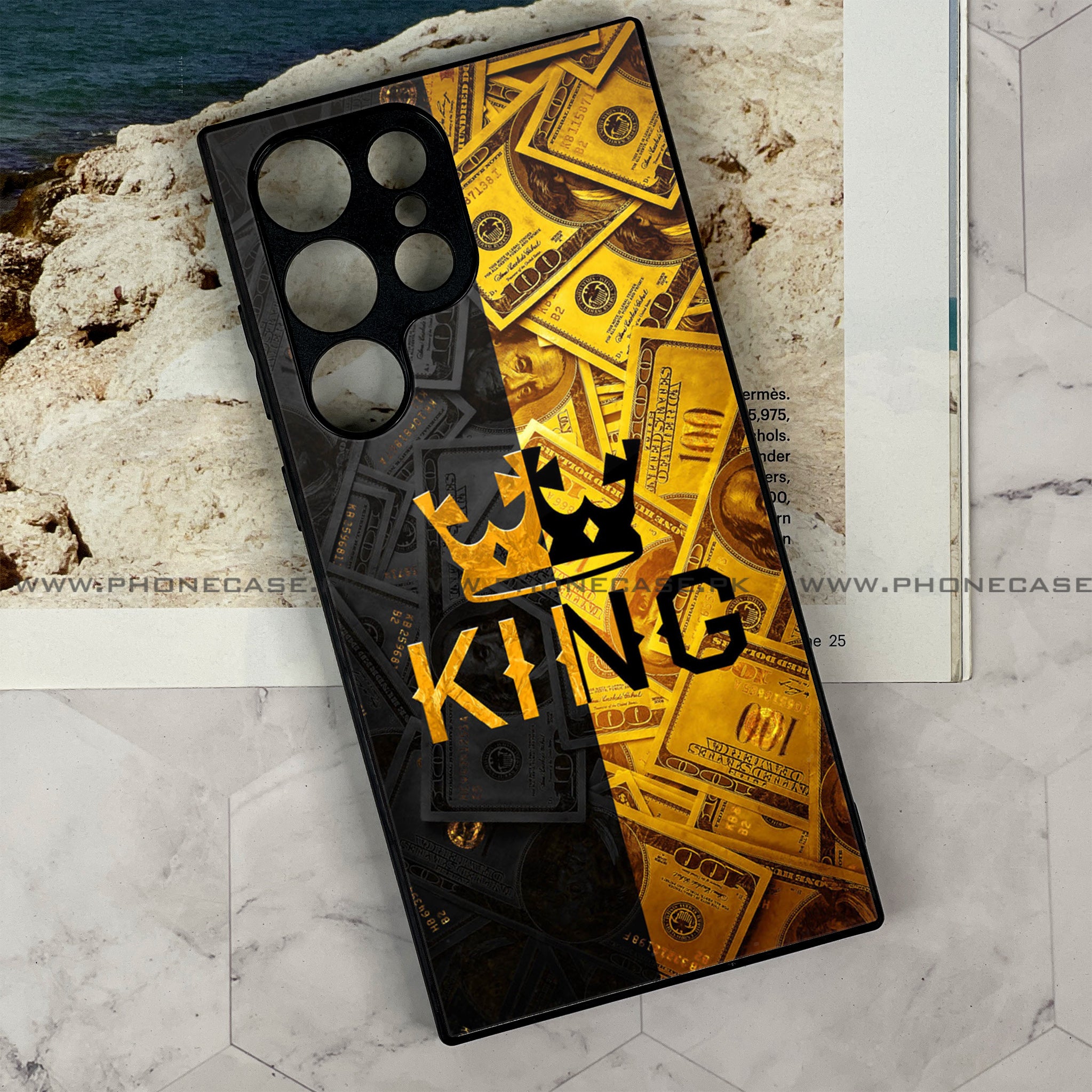 Samsung Galaxy S22 Ultra - King Series V 2.0   Series - Premium Printed Glass soft Bumper shock Proof Case