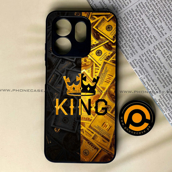 Infinix Hot 50i / Infinix Smart 9 - King V 2.0  Design 9  - Premium Metal Printed soft Bumper shock Proof Case CS-34201