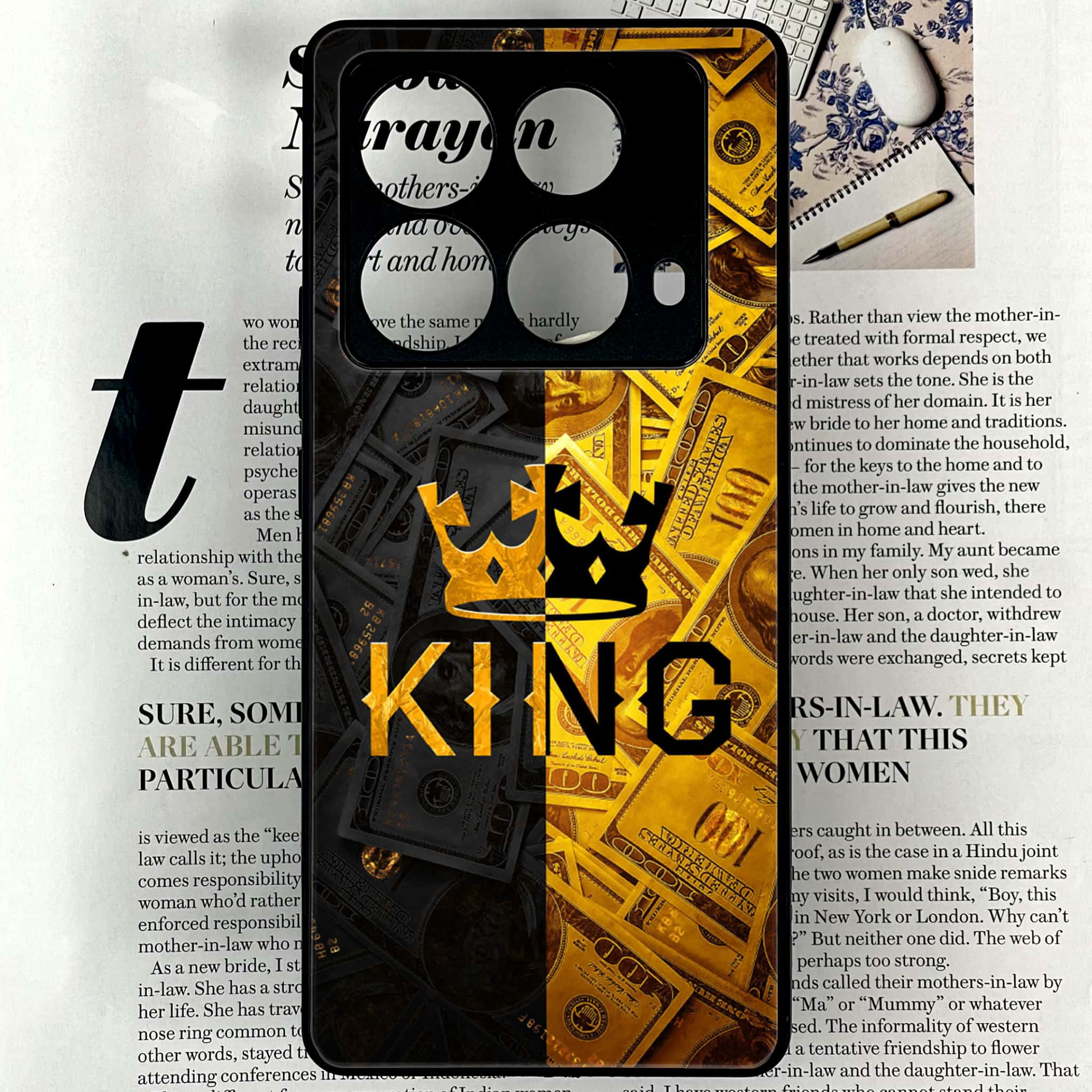 Infinix Note 40 4G - King 2.0 Series - Premium Printed Glass soft Bumper shock Proof Case