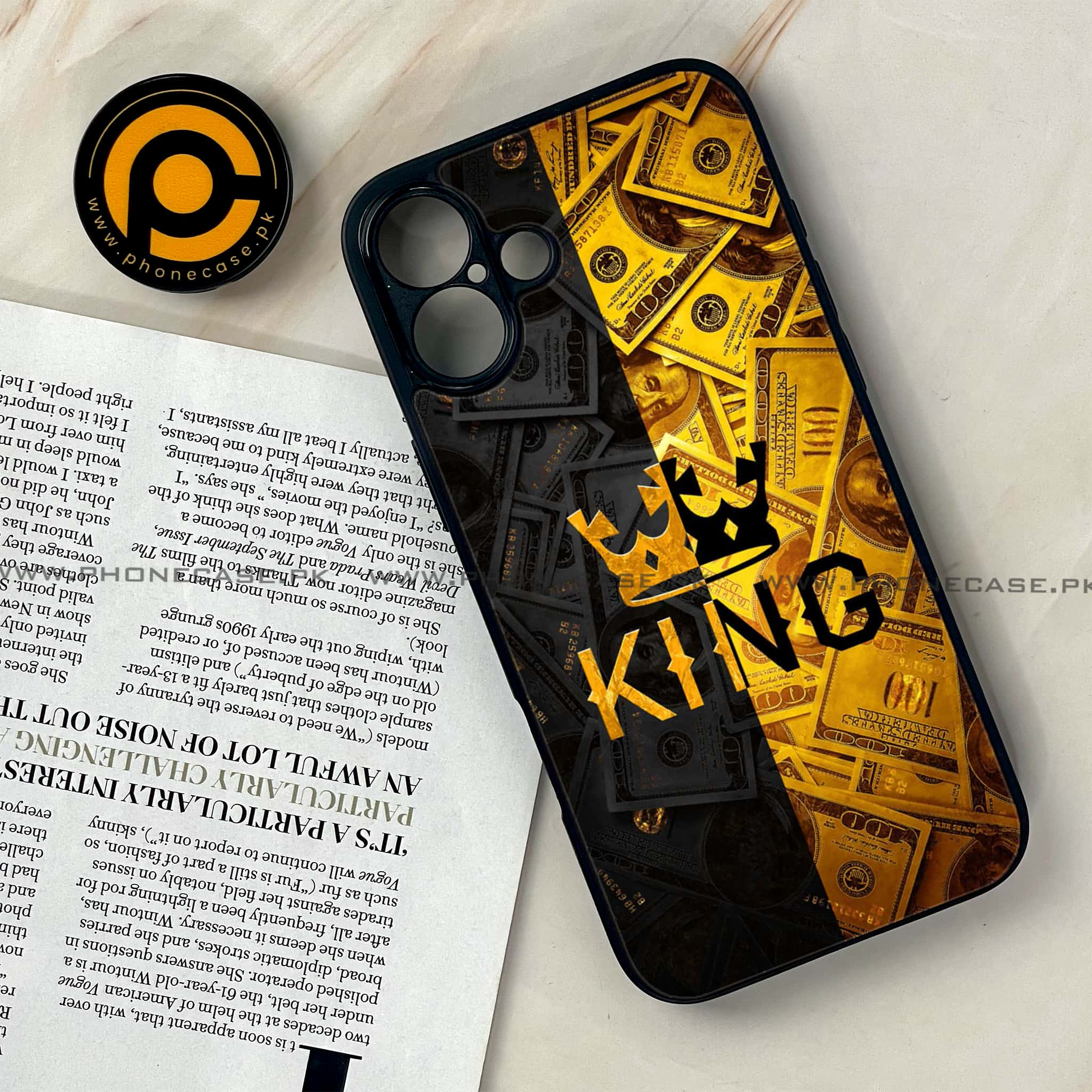 iPhone 16 - King 2.0 Series - Premium Printed Glass soft Bumper shock Proof Case