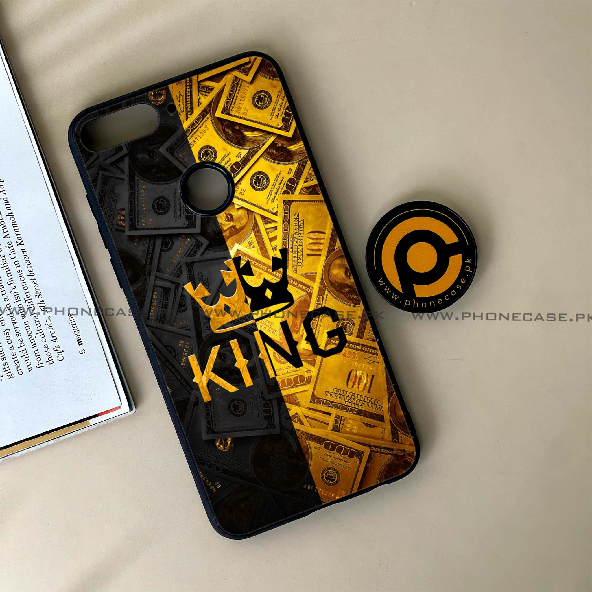 Huawei Y7 Prime (2018) -  King Series V 2.0 - Premium Printed Glass soft Bumper shock Proof Case