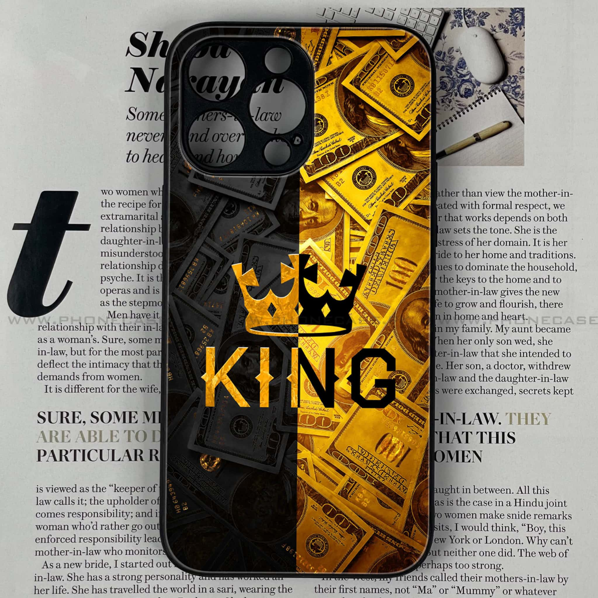 iPhone 15 Pro - King Series V 2.0 - Premium Printed Glass soft Bumper shock Proof Case