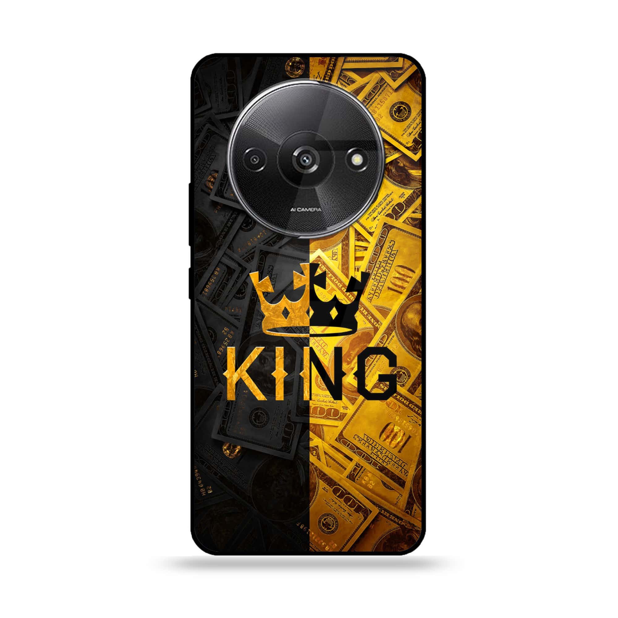 Xiaomi Redmi A3 - King 2.0 Series - Premium Printed Glass soft Bumper shock Proof Case