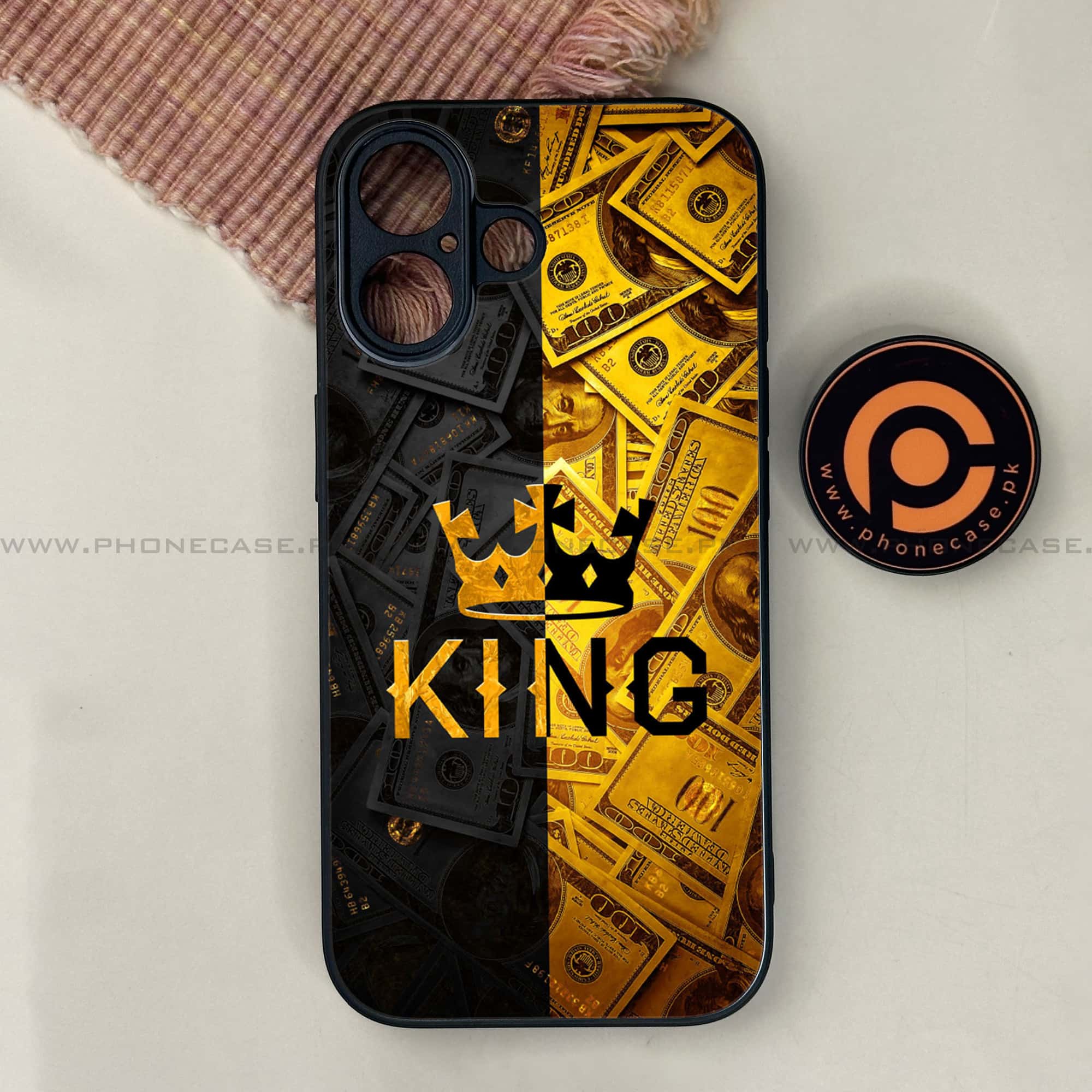 iPhone 17 - King 2.0 Series - Premium Printed Glass soft Bumper shock Proof Case