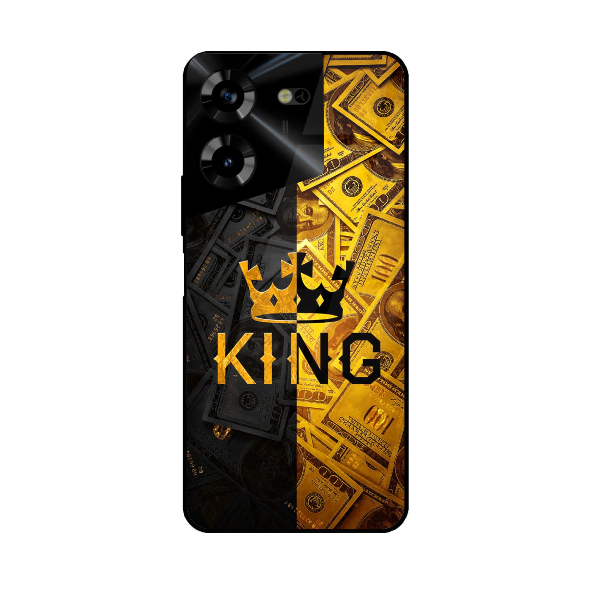 Tecno Pova 5 Pro - king 2.0 Series - Premium Printed Glass soft Bumper shock Proof Case