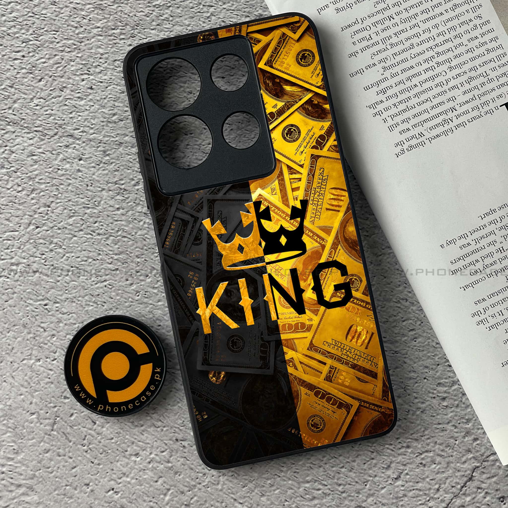 Infinix Note 30 - King Series V 2.0 Series - Premium Printed Glass soft Bumper shock Proof Case