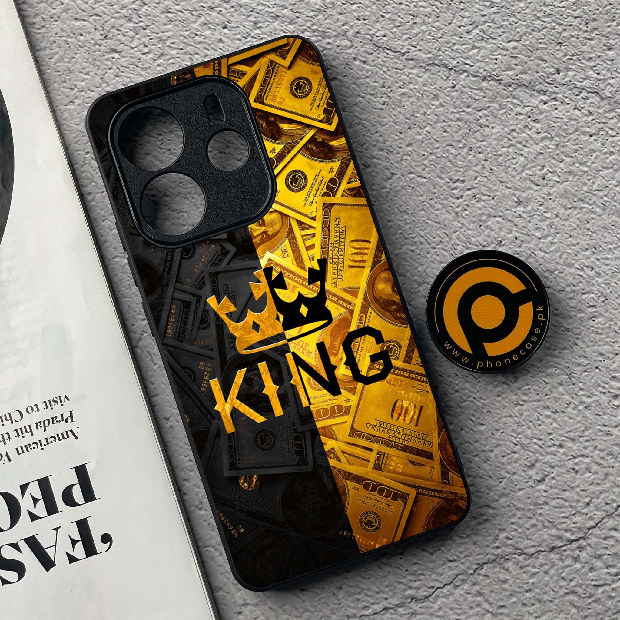 Xiaomi Redmi Note 14 - King 2.0 Series - Premium Printed Glass soft Bumper shock Proof Case