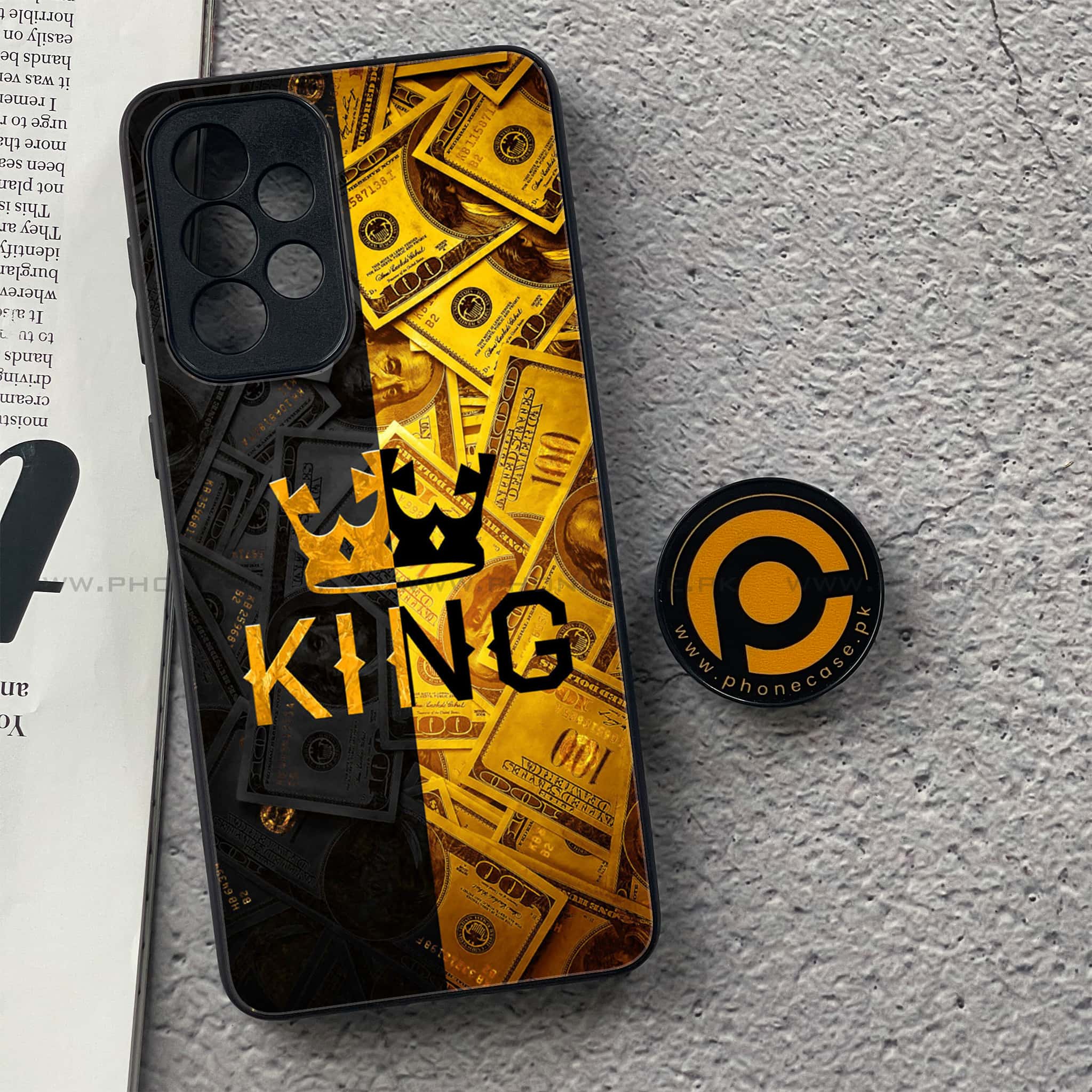 Samsung Galaxy A33 - King V 2.0 Series - Premium Printed Glass soft Bumper shock Proof Case