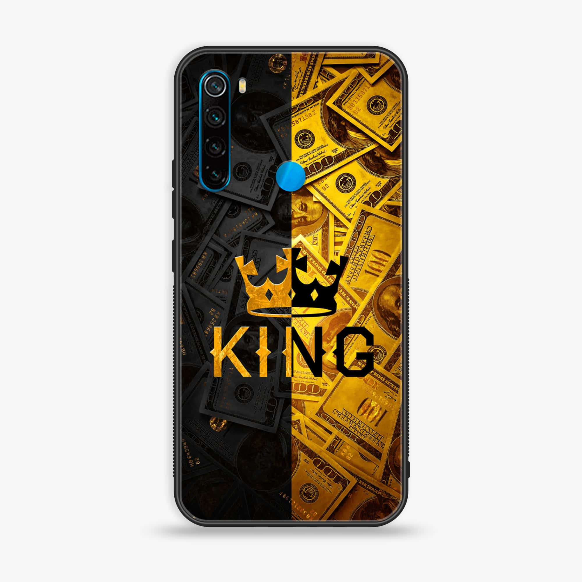 Redmi Note 8 - King Series V 2.0 - Premium Printed Glass soft Bumper shock Proof Case