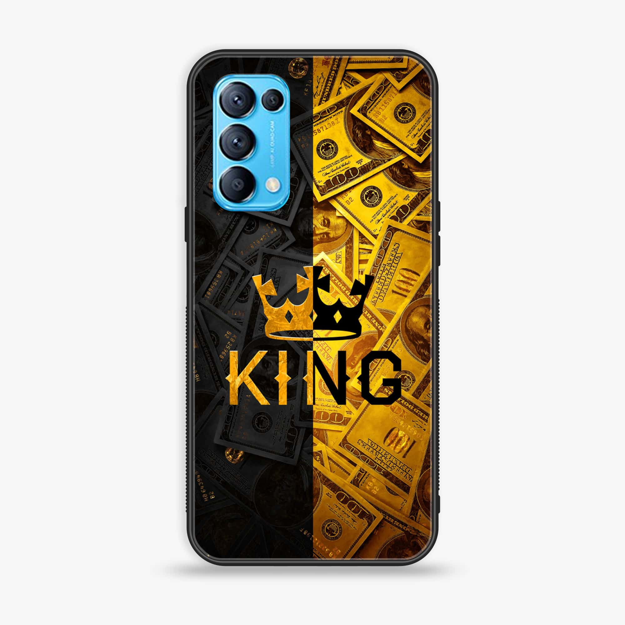 Oppo Reno 5 king Series V2.0  Premium Printed Glass soft Bumper shock Proof Case