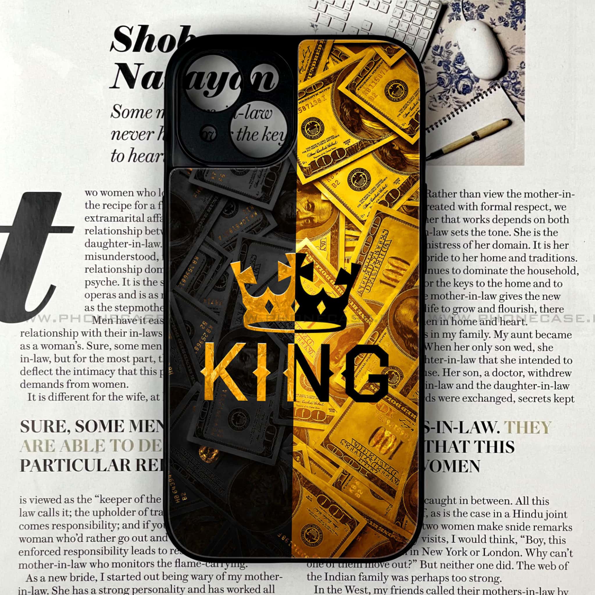 iPhone 13 - King series V2.0 - Premium Printed Glass soft Bumper shock Proof Case