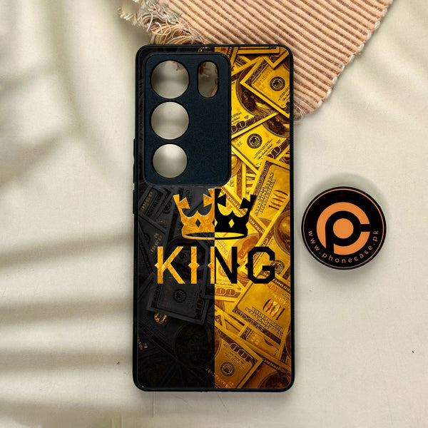Vivo V29 - King Series V 2.0 - Premium Printed Glass soft Bumper shock Proof Case