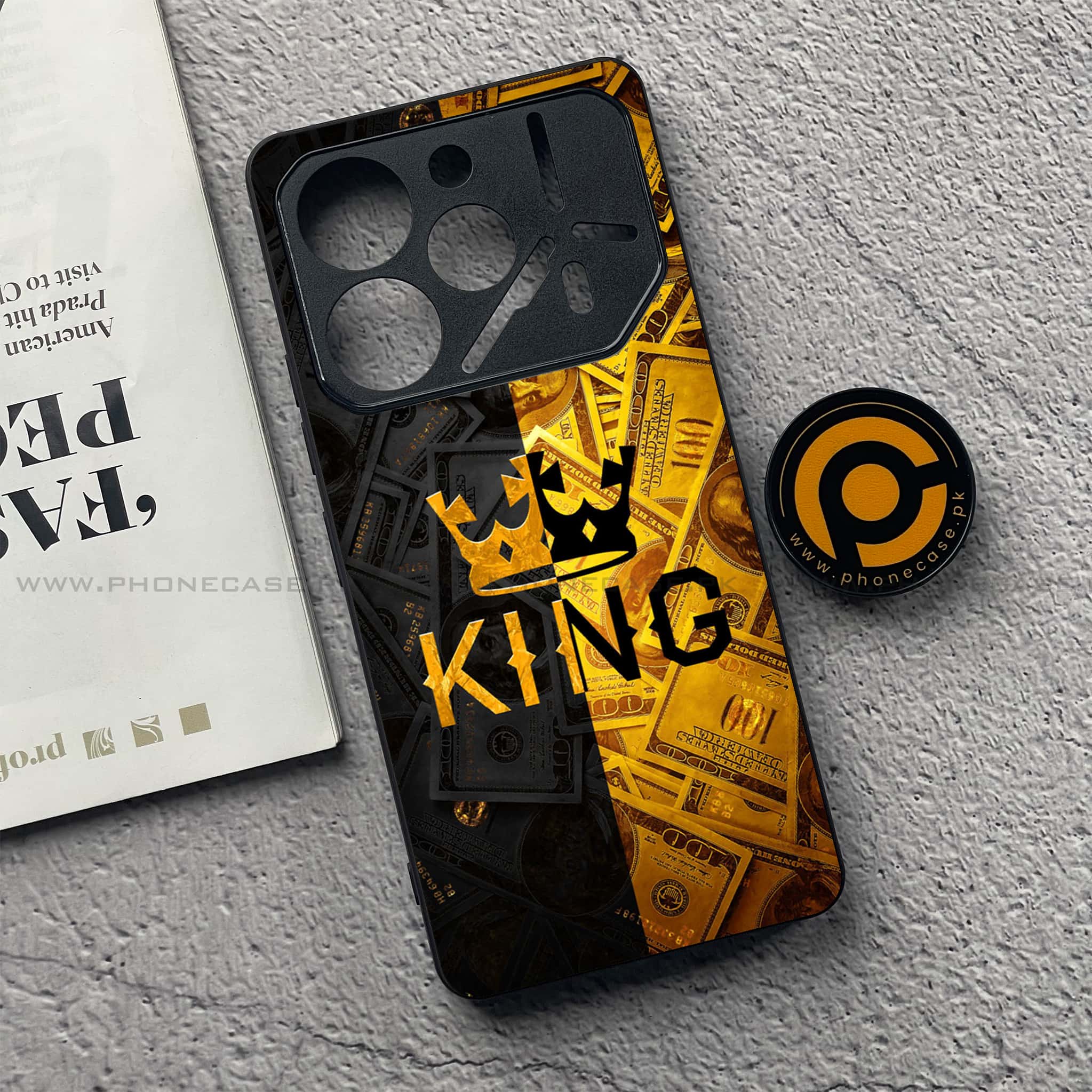 Tecno Pova 6 - King 2.0 Series - Premium Printed Glass soft Bumper shock Proof Case