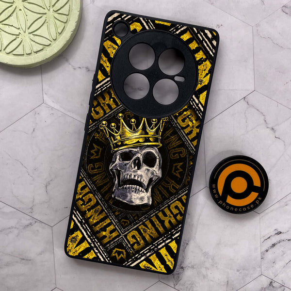 Infinix Zero 40 5G - King Skull Golden - Premium Metal Printed soft Bumper shock Proof Case