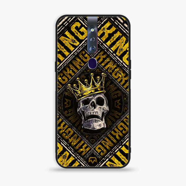 Oppo F11 Pro - King Skull Golden - Premium Printed Glass soft Bumper shock Proof Case