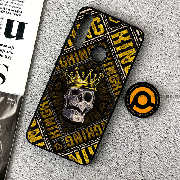 Huawei Y9 Prime (2019) - King Skull Golden - Premium Printed Glass soft Bumper Shock Proof Case