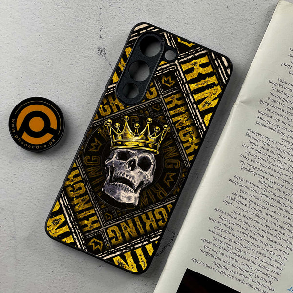 Vivo Y04 - King Skull Golden  - Premium Metal Printed soft Bumper shock Proof Case