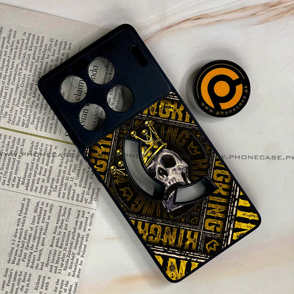 Infinix GT 20 Pro - King Skull Golden -  Premium Printed Metal soft Bumper shock Proof Case CS-48317