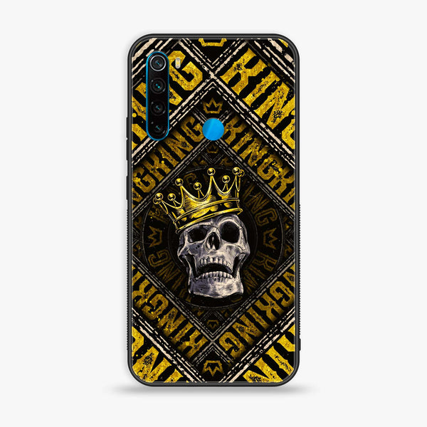 Xiaomi Redmi Note 8 - King Skull Golden - Premium Printed Glass soft Bumper Shock Proof Case