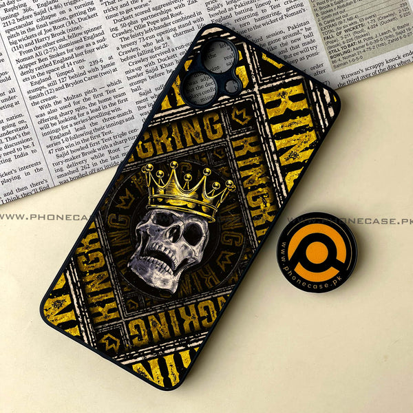 Samsung Galaxy A06 - King Skull Golden - Premium Metal Printed soft Bumper shock Proof Case