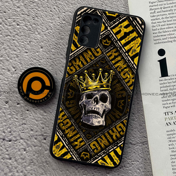 Samsung Galaxy A02s - King Skull Golden - Premium Printed Metal Soft Case