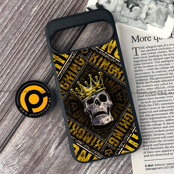 Google Pixel 9 - King Skull Golden - Premium Printed Glass soft Bumper shock Proof Case