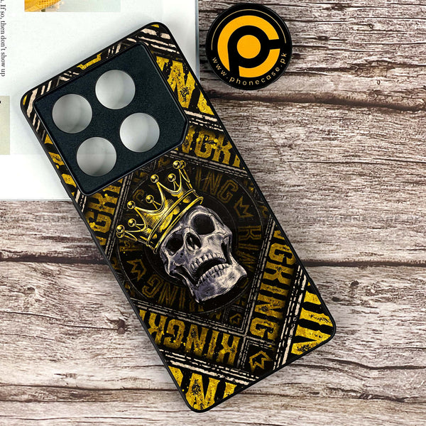 Infinix GT 20 Pro - King Skull Golden -  Premium Printed Metal soft Bumper shock Proof Case