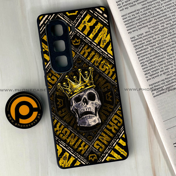 Infinix Hot 50 Pro Plus - King Skull Golden - Premium Printed Glass soft Bumper Shock Proof Case