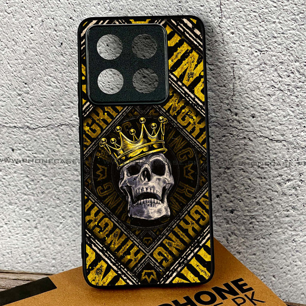 Xiaomi 14T - King Skull Golden - Premium Printed Glass soft Bumper shock Proof Case