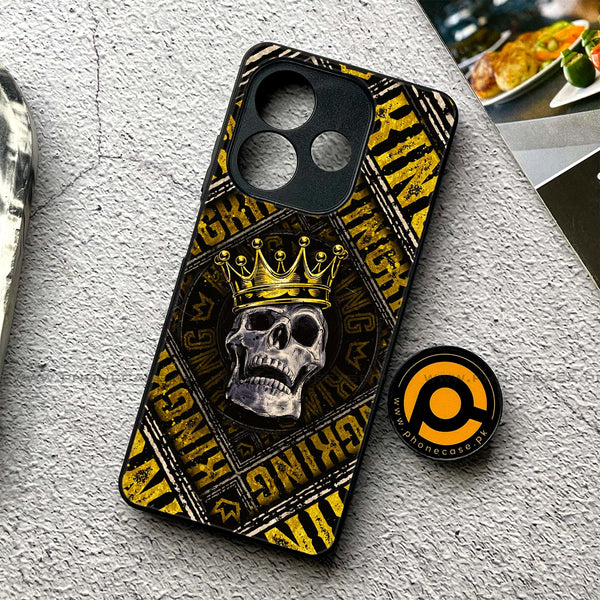 Oppo A5 Pro  - King Skull Golden - Premium Printed Metal soft Bumper shock Proof Case