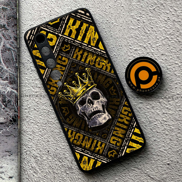 Xiaomi Mi 10 - King Skull Golden - Premium Printed Metal soft Bumper shock Proof Case