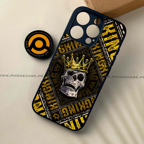 iPhone 16 Pro - King Skull Golden - Premium Printed Glass soft Bumper shock Proof Case