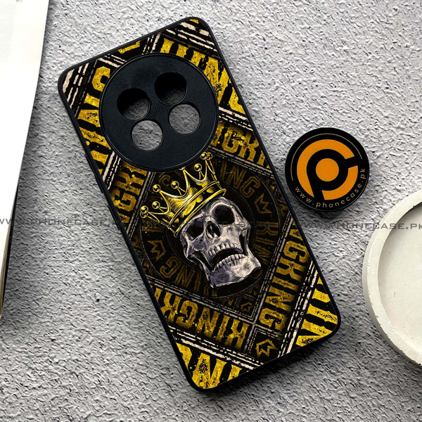 Realme 13 Plus - King Skull Golden - Premium Printed Metal soft Bumper shock Proof Case CS-42244