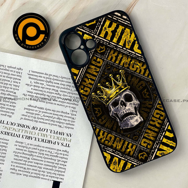 iPhone 16 Plus - King Skull Golden - Premium Printed Glass soft Bumper shock Proof Case