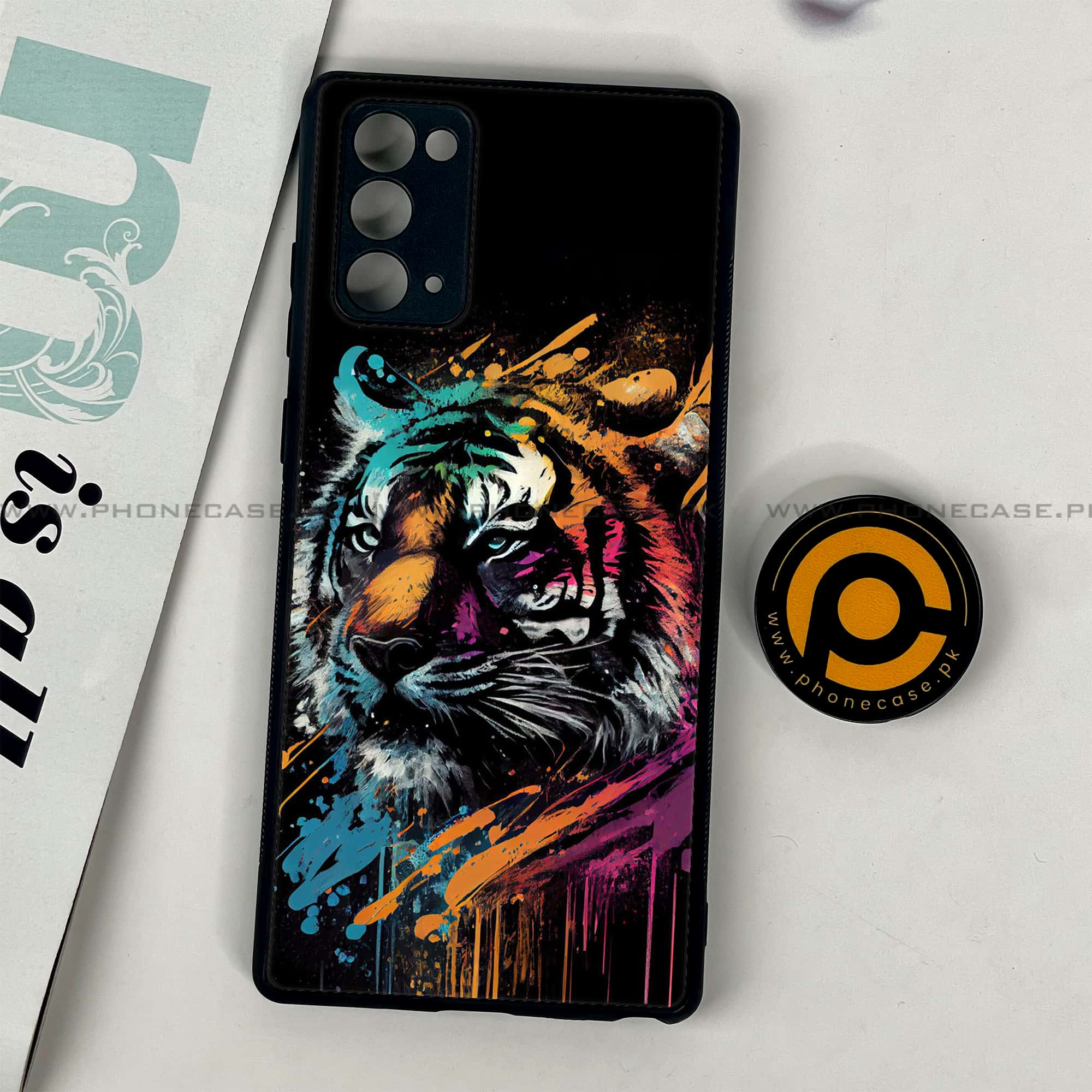 Samsung Galaxy Note 20 - Tiger 2.0 Series - Premium Printed Glass soft Bumper shock Proof Case