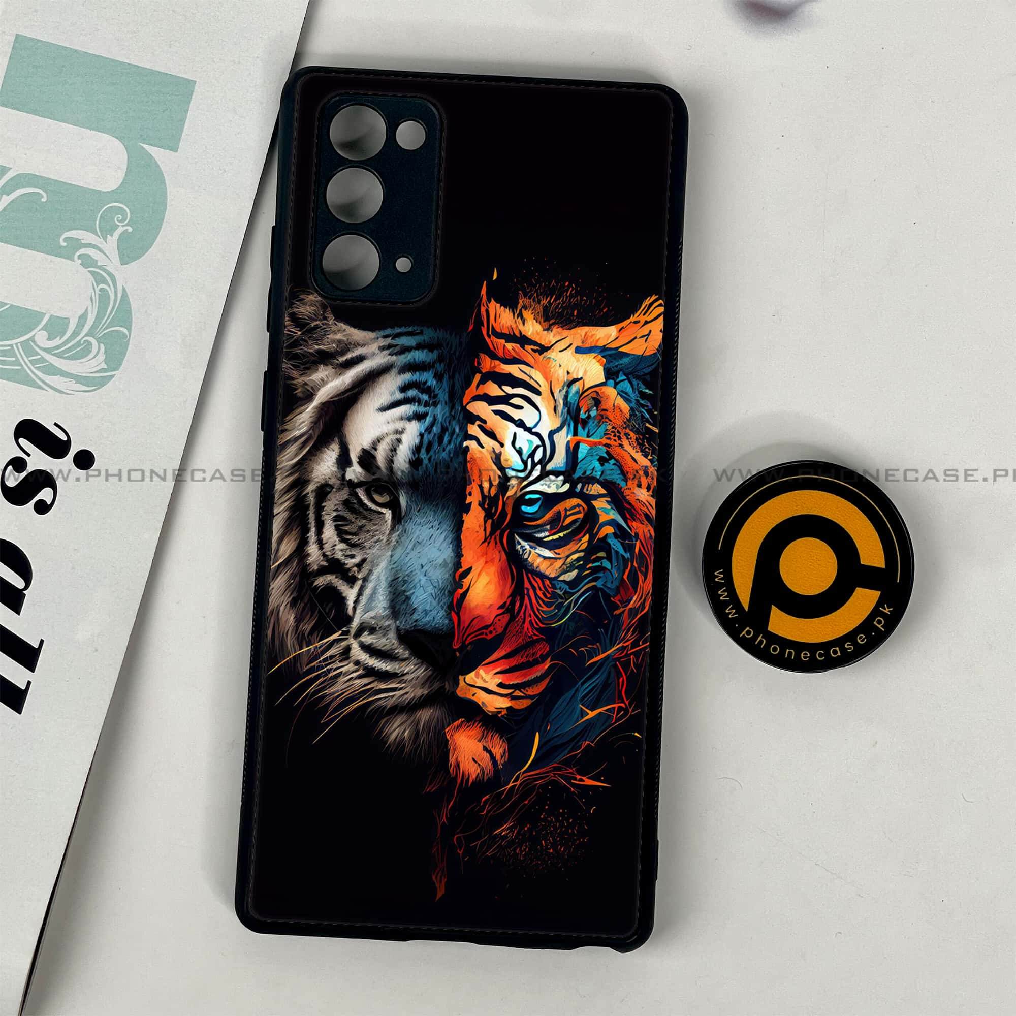 Samsung Galaxy Note 20 - Tiger 2.0 Series - Premium Printed Glass soft Bumper shock Proof Case