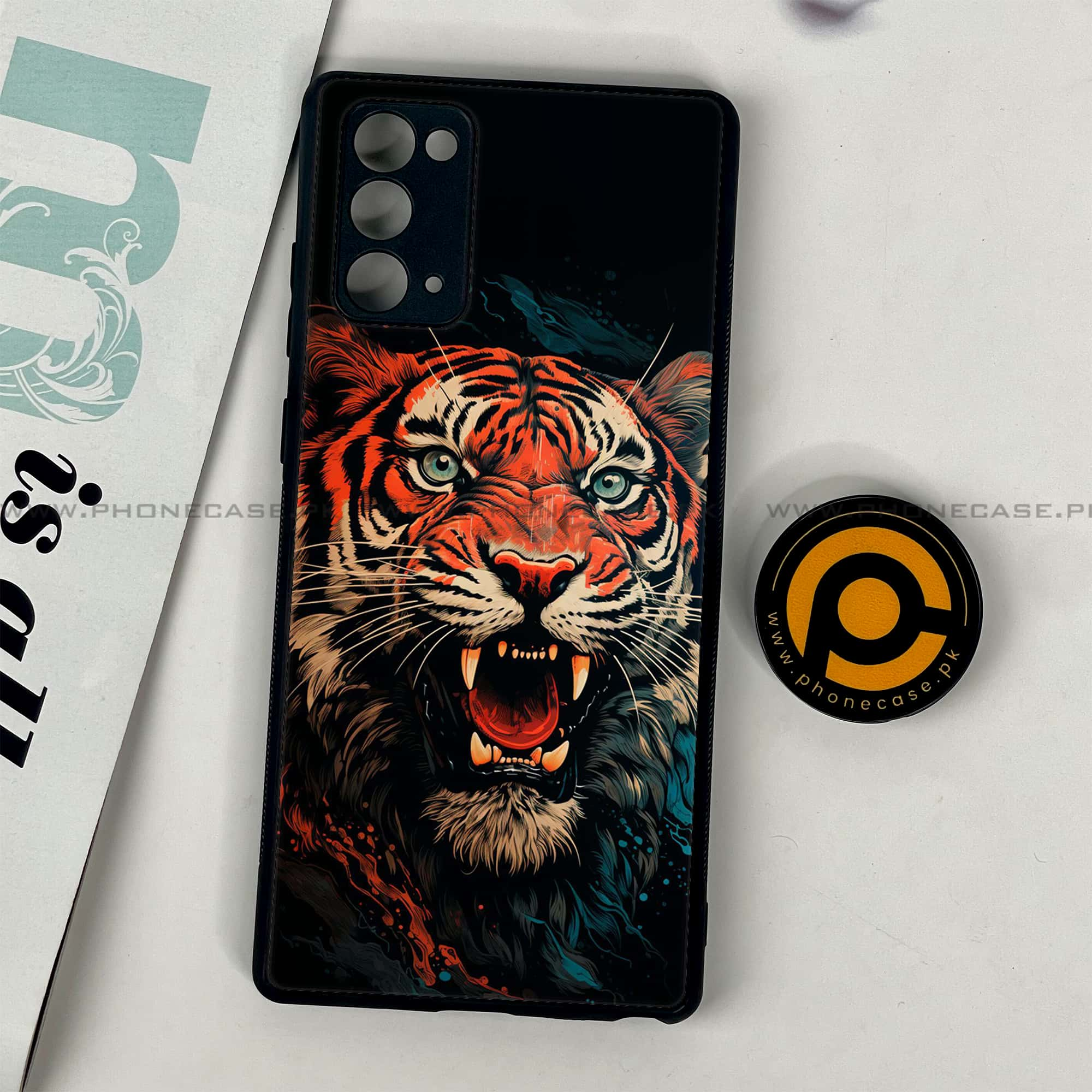 Samsung Galaxy Note 20 - Tiger 2.0 Series - Premium Printed Glass soft Bumper shock Proof Case