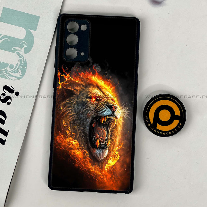 Samsung Galaxy Note 20 - Tiger 2.0 Design 4 - Premium Printed Glass soft Bumper shock Proof Case CS-14558