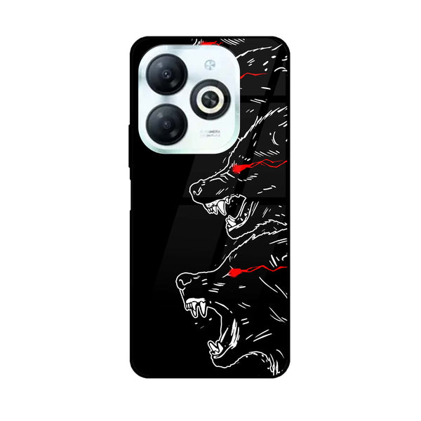 Infinix Hot 40i - Black Art Design 7 - Premium Printed Glass soft Bumper shock Proof Case CS-14446