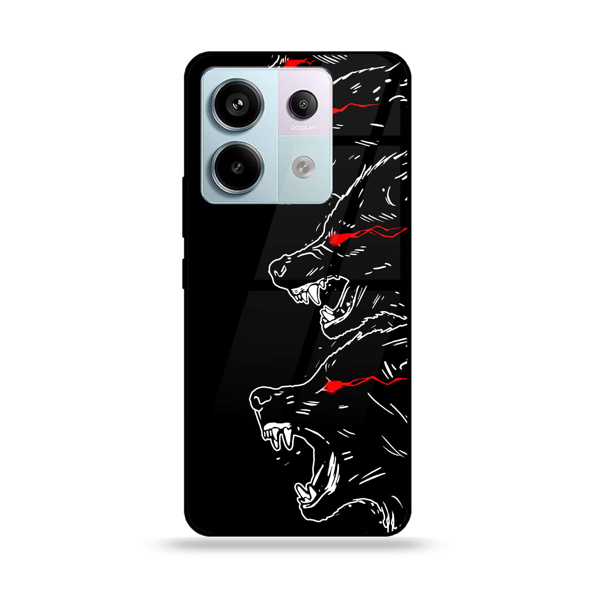 Redmi Note 13 - Black Art Series - Premium Metal Printed soft Bumper shock Proof Case