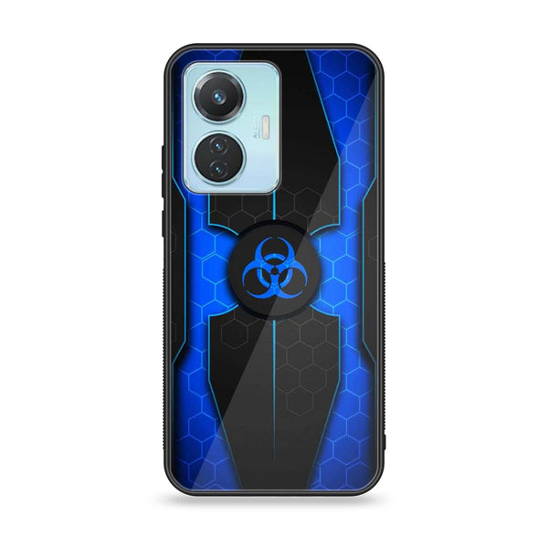 Vivo Y55 4G Biohazard Sign Series Premium Printed Glass soft Bumper shock Proof Case