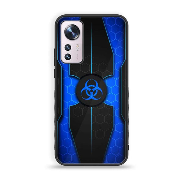 Xiaomi 12 Biohazard Sign Series Premium Printed Glass soft Bumper shock Proof Case