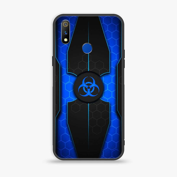 Realme 3 Pro Biohazard Sign Series Premium Printed Glass soft Bumper shock Proof Case