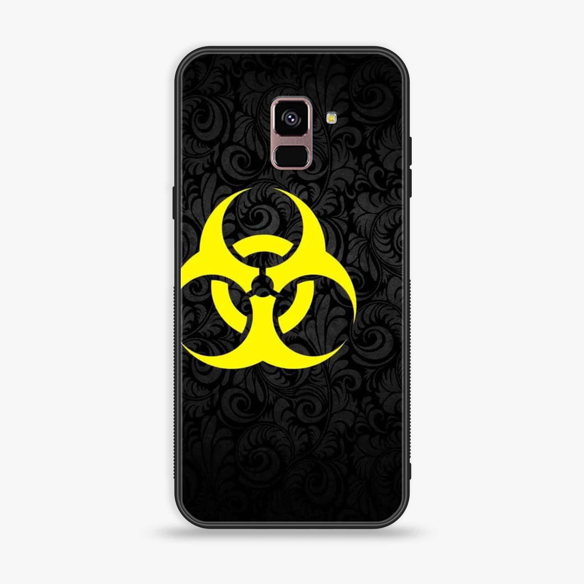 Samsung Galaxy A8+ (2018) - Biohazard Sign Series - Premium Printed Glass soft Bumper shock Proof Case