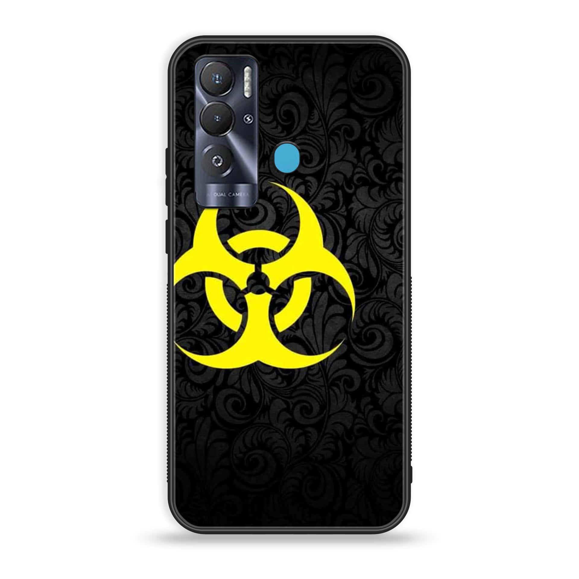 Tecno Pova Neo Biohazard Sign Series Premium Printed Glass soft Bumper shock Proof Case
