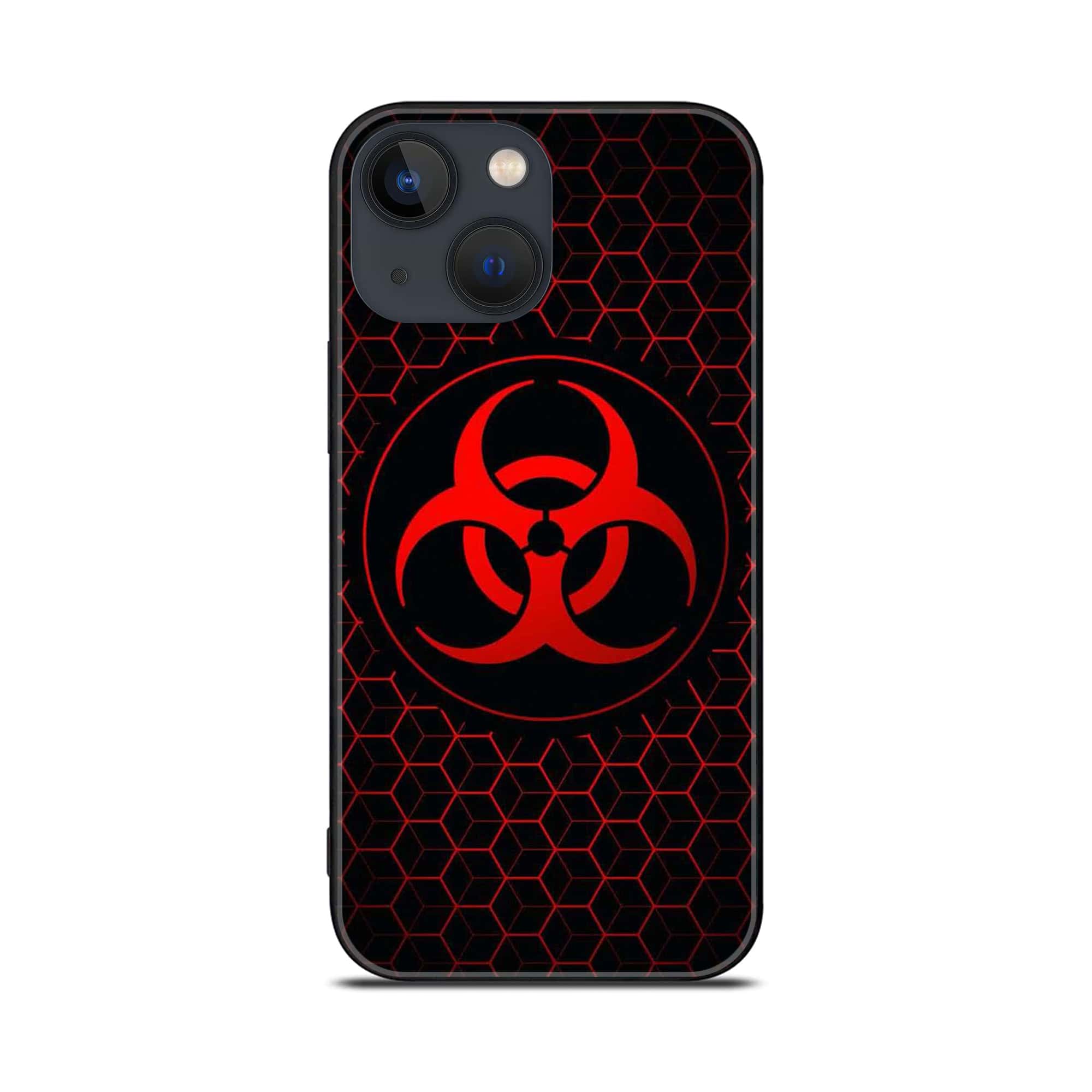 iPhone 14 - Biohazard Sign- Premium Printed Glass soft Bumper shock Proof Case