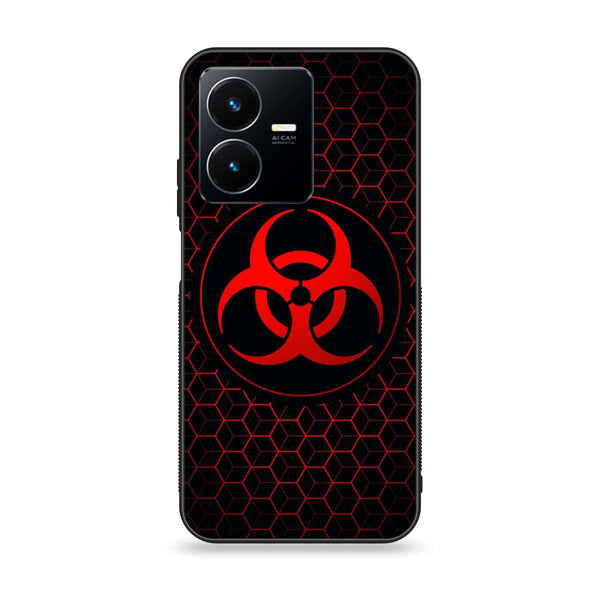 Vivo Y22 Biohazard Sign Design 8 Premium Printed Glass soft Bumper shock Proof Case CS-13785