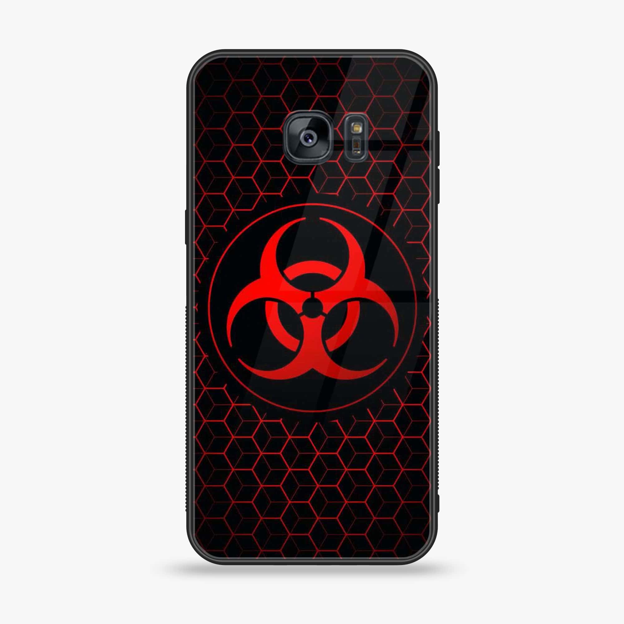 Samsung Galaxy S7 - Biohazard Sign Series - Premium Printed Glass soft Bumper shock Proof Case